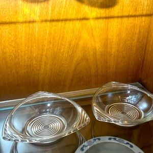 Pair of Vintage MCM Triangle Candy Snack Dish, Anchor Hocking, 1960’s, 6.25”